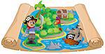 Pirate map theme image 4 - eps10 vector illustration.