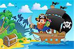 Pirate ship theme image 1 - eps10 vector illustration.