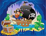 Pirate ship theme image 3 - eps10 vector illustration.