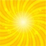 Orange Sun hypnotic background. Vector illustration.