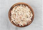 Muesli in a wooden bowl