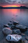 Shoreline rocks, Okanagan Lake, Naramata, British Columbia, Canada