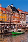 Boats in Canal, Nyhavn, Copenhagen, Denmark