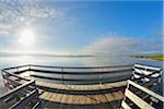 Wooden Jetty, Born auf dem Darss, Barther Bodden, Fischland-Darss-Zingst, Mecklenburg-Vorpommern, Germany