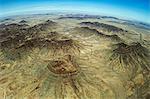 Africa, Namibia. The rugged mountainous desert landscape seen from the air on the flight from Windhoek to the Hartmann's Valley in Northern Namibia.