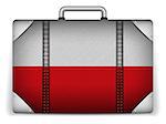 Vector - Poland Travel Luggage with Flag for Vacation