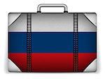 Vector - Russia Travel Luggage with Flag for Vacation