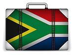 Vector - South Africa Travel Luggage with Flag for Vacation