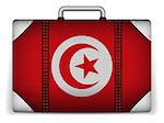 Vector - Tunisia Travel Luggage with Flag for Vacation