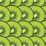 Sliced kiwi fruit. Design seamless colorful pattern. Vector art