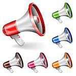 Collect Megaphone isolated on white background, you can change the color in one click, vector