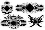 set of ornamental labels, this illustration may be useful as designer work