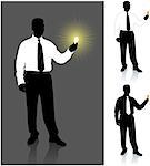 Businessman with lightbulb set Original Vector Illustration Businessmen Concept