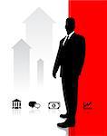 Businessman with Icons Original Vector Illustration Businessmen Concept