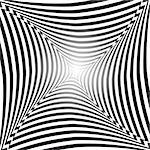 Illusion of space distortion and movement. Abstract op art background. Vector art.
