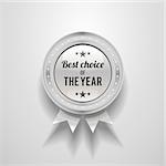 Silver Vector Glossy Badge with Choice of the Year.