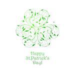 St. Patrick's background With Design Ornate Clover And Text