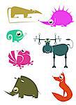 Cartoon funny animals set for design 2