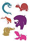 Cartoon funny animals set for design 4