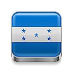 Metal square icon with Honduran flag colors