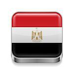 Metal square icon with Egyptian flag colors