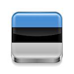 Metal square icon with Estonian flag colors