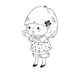 Girl in doodle style, isolated on white background.Vector illustration.