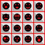 Feeling face icons on the button, stock vector