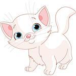 Illustration of adorable white kitten