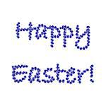 Colorful Easter background with words decorated with cornflowers. Design Easter card. Vector-art illustration on a white background