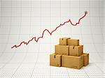 rising amount of delivered goods, positive chart
