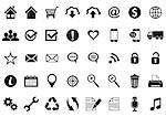 Black vector universal web and mobile icons collection