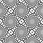 Design seamless monochrome spiral movement snakeskin pattern. Abstract background in op art style. Vector art