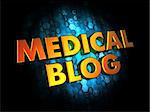 Medical Blog Concept - Golden Color Text on Dark Blue Digital Background.