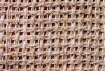 Beige Canvas Woven Pattern Background closeup