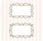 Retro vector art deco frames with empty space to put picture or text and pink stripes background wallpaper