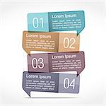 Design template with four speech bubbles with numbers and place for your text, vector eps10 illustration