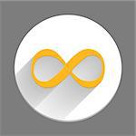 Infinity symbol icon, flat design, vector eps10 illustration