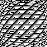 Design monochrome warped grid pattern. Abstract latticed textured background. Vector art. No gradient