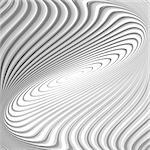 Design monochrome whirl circular movement background. Abstract stripy warped textured backdrop. Vector-art illustration. EPS10