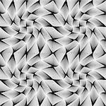 Design seamless monochrome movement illusion geometric pattern. Abstract warped textured background. Vector art. No gradient