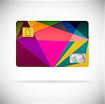 Plastic card abstract design with geometric elemets. Vector illustration
