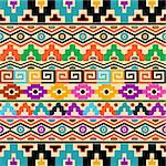 Vector seamless background with geometric ornaments aztec style