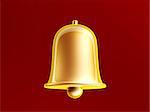 golden bell on red background