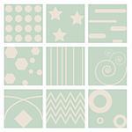 9 Retro different seamless patterns Vector illustration