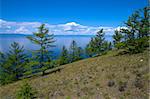 View from the northern part of Olkhon Island to the mainland. Lake Baikal, Russia.