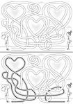 Love maze for kids with a solution in black and white