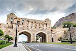 City gate in Muscat, Oman, on a cloudy day