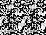 vector black lace seamless pattern on white background