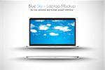 Modern devices mockups fpr your business projects with a stunning blue sky background